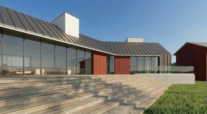 Barn-Inspired Bliss — porch and deck at golden hour