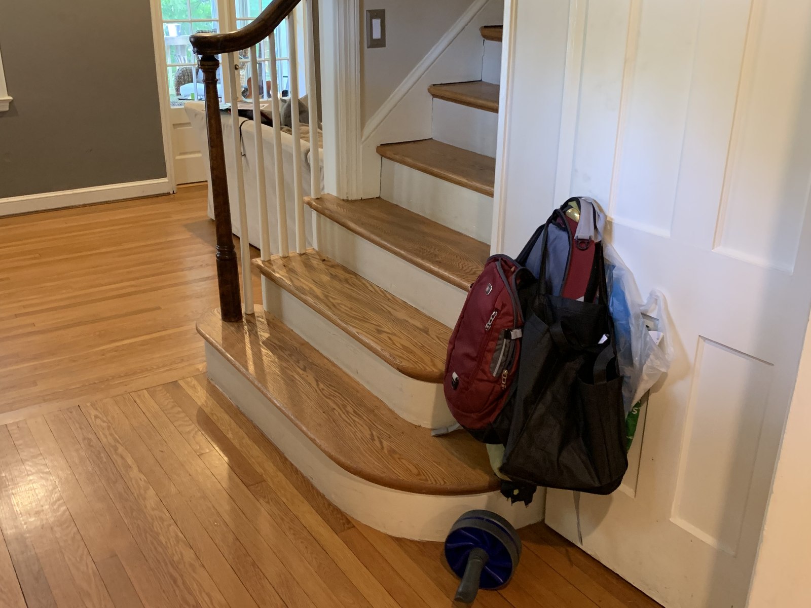 The existing stair, a conventional run to the second floor