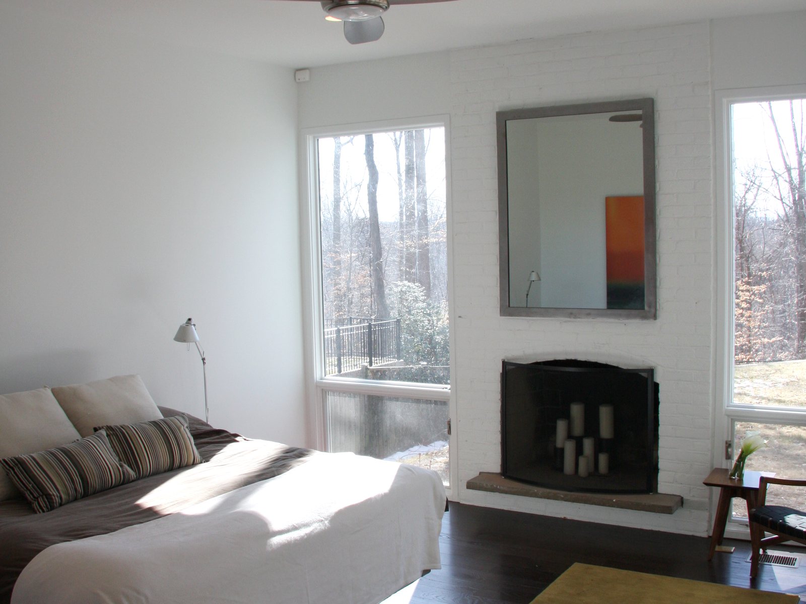 The same space now a long island with the room reading through behind it