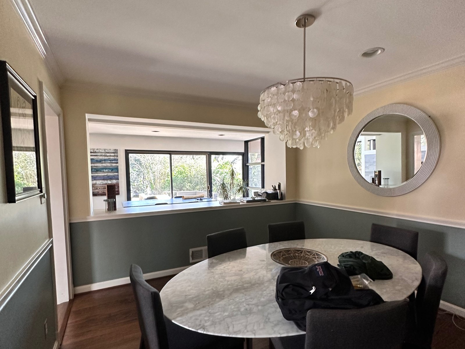 Two dining spaces side by side in the original plan
