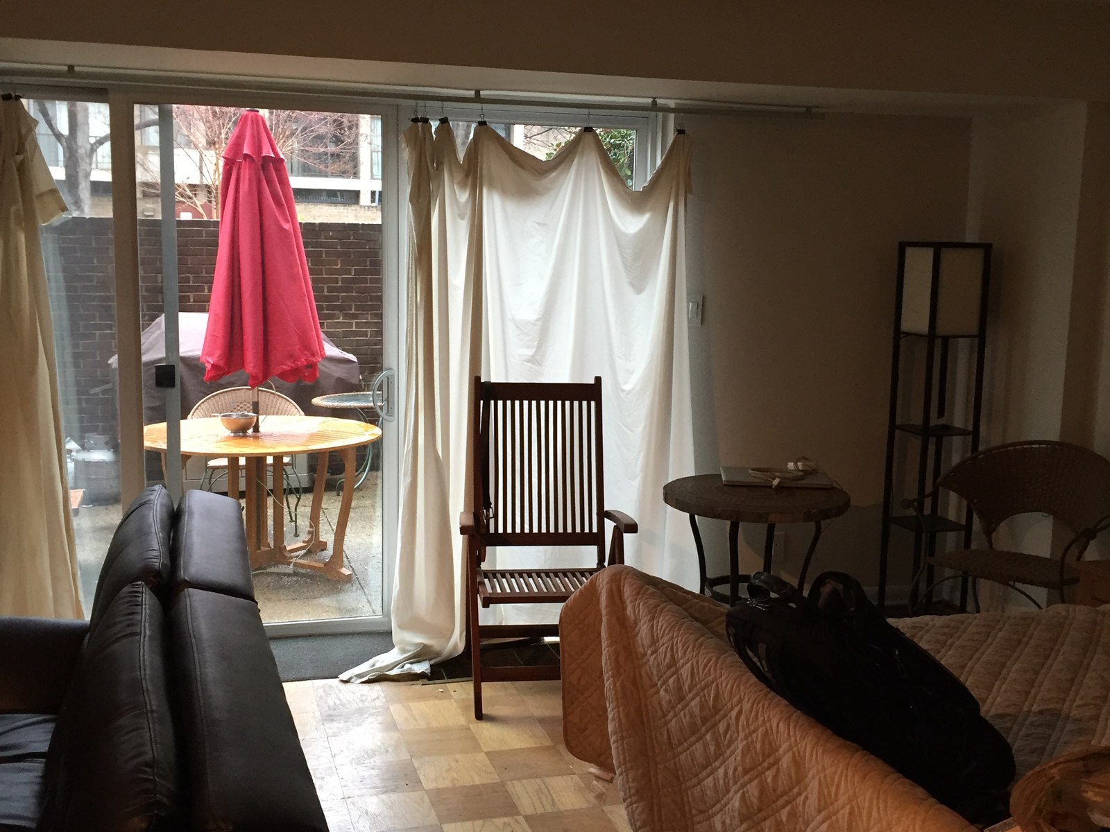 A fixed bed against the wall before, the room a single fixed function